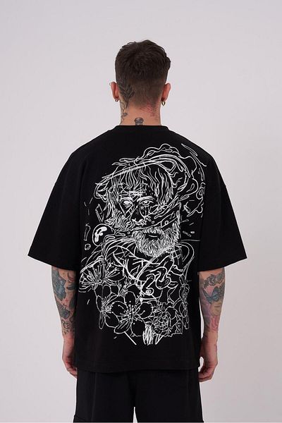 Machinist Men's Premium Aristotales High Printed Oversize Black T-Shirt