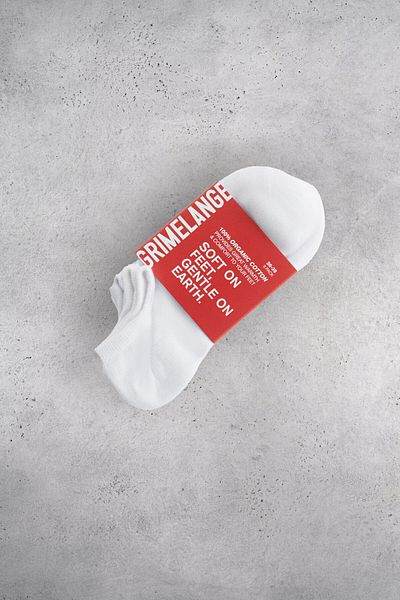 GRIMELANGE Elrond Women's Organic Cotton 3 Pack White Socks