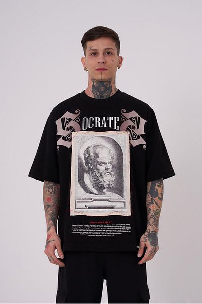 Machinist Ανδρικό Premium Μαύρο T-Shirt Death Of Socrates Oversize