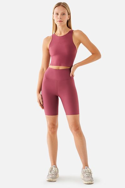 Superstacy Violet Biker Dusty Rose Sports Leggings