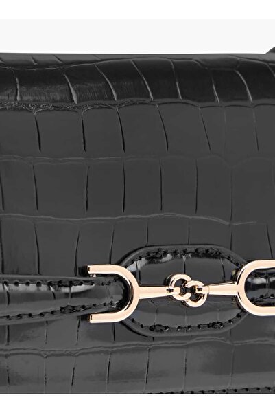 Celeste Animal Textured Crossbody Bag with Flap Closure and Chain Strap - W 9 x H 17 x D 22 cm