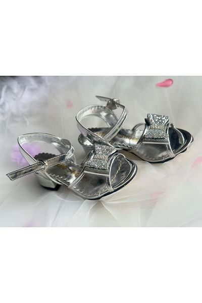 Gala Glittery Bow Heeled Children's Shoes
