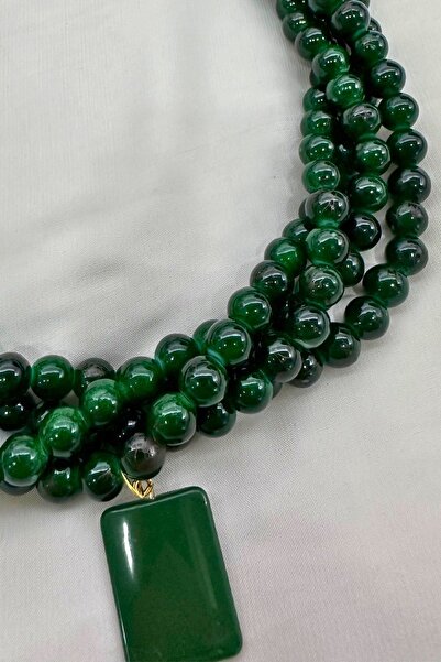 PETEK AKSESUAR Yeşil Çoklu Boncuk Kolye