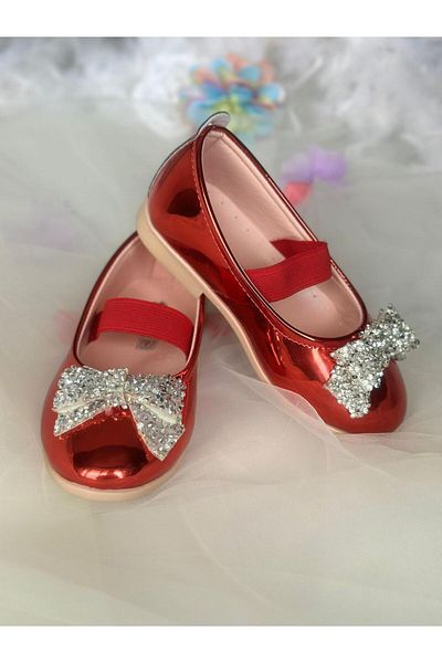 Gala Ballerinas for Girls with Stones on the Front of Patent Leather
