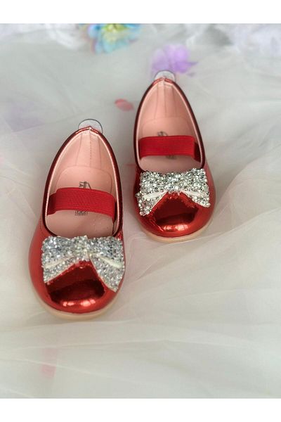Gala Ballerinas for Girls with Stones on the Front of Patent Leather