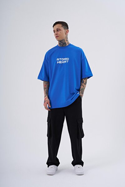Machinist Чоловіча футболка Atomic Heart з принтом, великого розміру, синього кольору