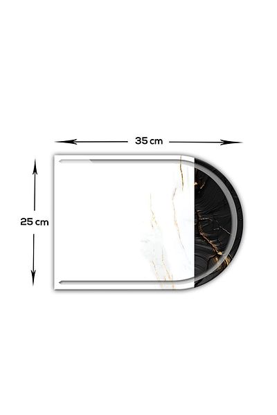 Decorita Flame Stone Glass Cutting Board - Oval Edge, 25cm X 35cm, Patented Product