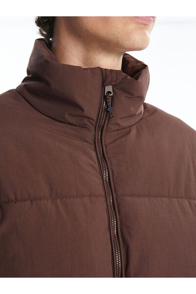 LC Waikiki XSIDE Kahverengi Rahat Kalıp Dik Yaka Erkek Şişme Mont