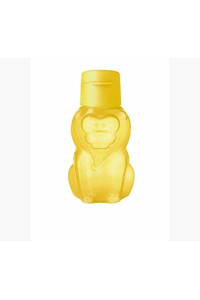 Tupperware صديقة للبيئة 350 مل - زجاجة مياه بنمط أسد أصفر سهلة الفتح مع غطاء زجاجة مياه صديقة للبيئة