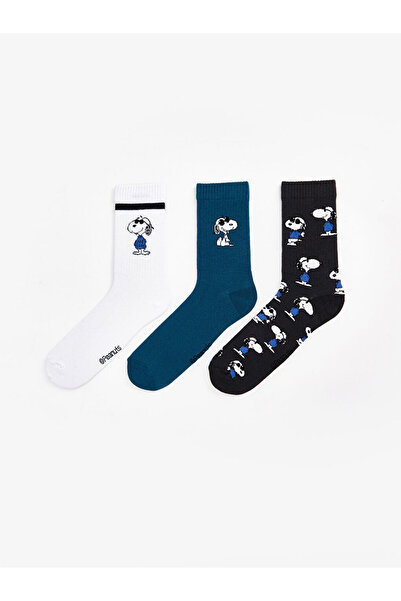 LC Waikiki LCWK Snoopy bedruckte Herrensocken im 3er-Pack