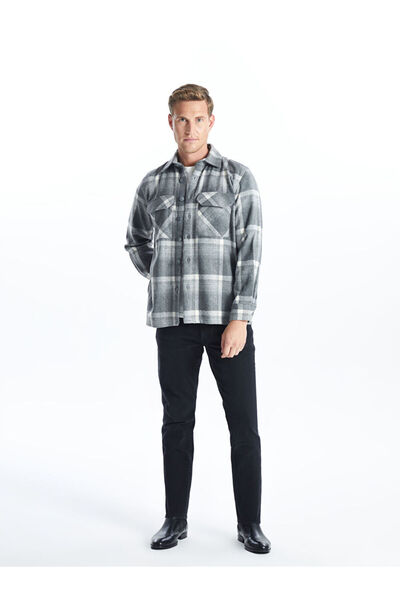 LC Waikiki Άνετη εφαρμογή μακρυμάνικο καρό ανδρικό πουκάμισο ξυλοκόπο