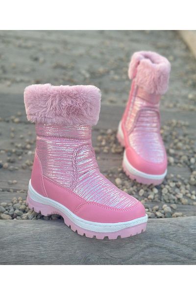 Surpie Shoes Παιδικές μπότες με γούνα, αδιάβροχες μπότες για κορίτσια