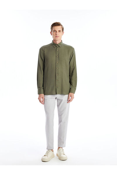 LC Waikiki Ανδρικό πουκάμισο - Slim Fit, Μακρυμάνικο, Dobby