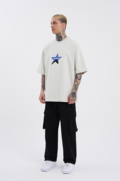 Machinist Ανδρικό μπλουζάκι με στάμπα Dragon Machinist Oversize σε γκρι χρώμα