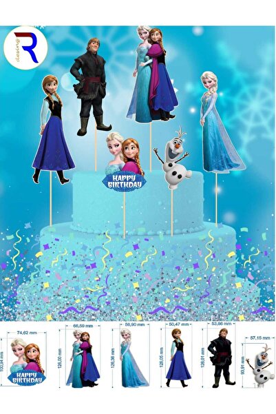 Ahsen süs evi Pasta üstü figür süsleri (Karlar ülkesi Frozen Elsa Temalı doğum günü pasta kürdanı )