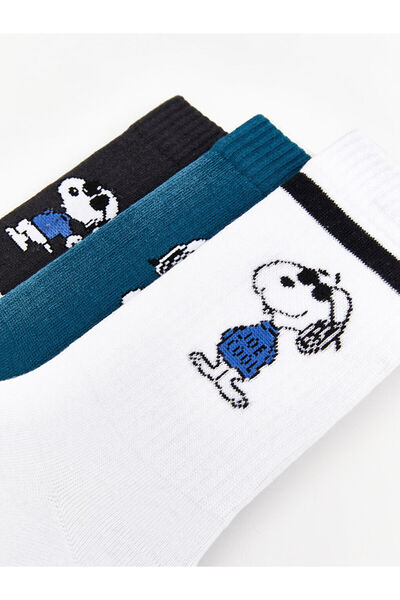 LC Waikiki LCWK Snoopy bedruckte Herrensocken im 3er-Pack