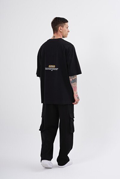 Machinist Ανδρικό μπλουζάκι με μίνιμαλ υφή με στάμπα μαύρο