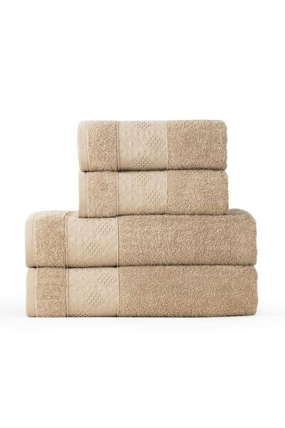 TEOHOMELİNENS طقم مناشف مكون من 4 قطع