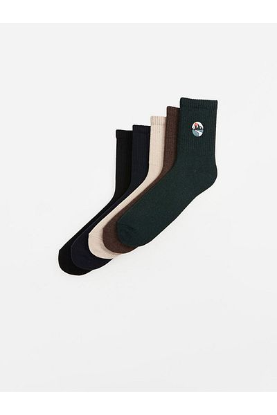 LC Waikiki Lcwk Бродирани мъжки чорапи от 5 части
