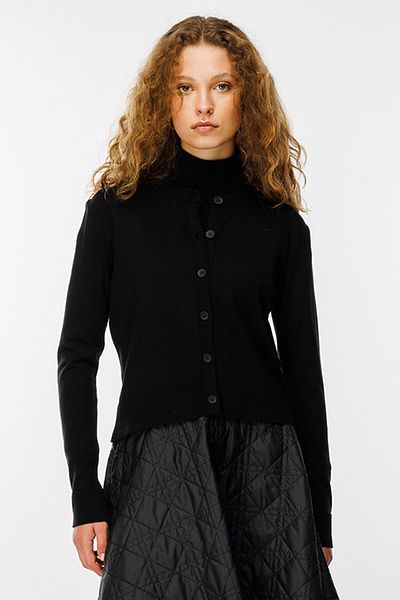 Hooopstore Premium Crew Neck Μαύρη Πλεκτή Ζακέτα