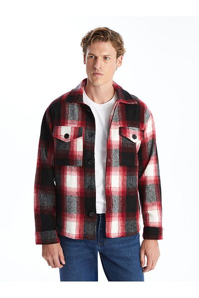 LC Waikiki Regular Fit Long Sleeve Plaid Men's Shirt Jacket
