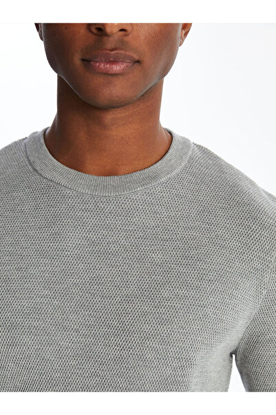 LC Waikiki Ανδρικό πλεκτό πουλόβερ με μακρυμάνικο λαιμόκοψη