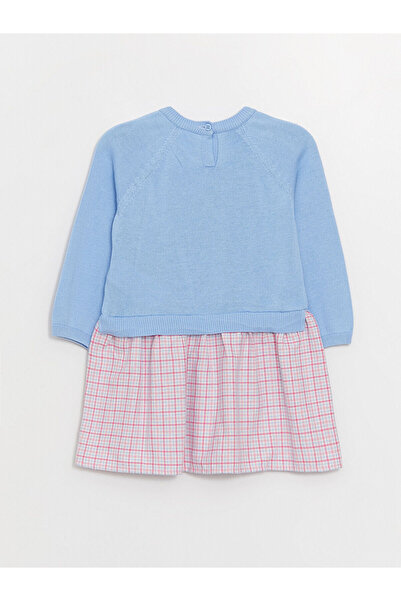 LC Waikiki Βρεφικό φόρεμα με μακρυμάνικο βαμβακερό λαιμόκοψη Lcw