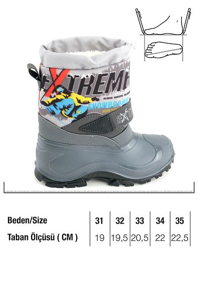 GEZER Boy's Winter - Ρυθμιζόμενες Velcro βελούδινες αδιάβροχες μπότες χιονιού