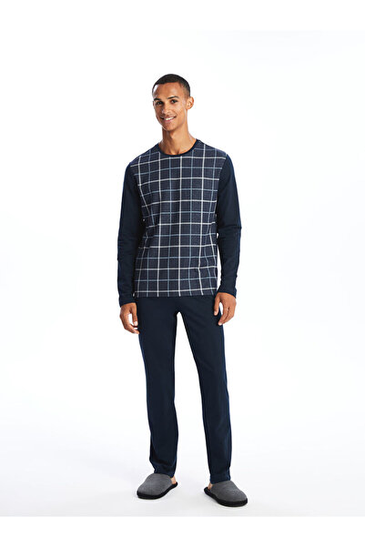 LC Waikiki Чоловічий темно-синій піжамний комплект - стандартний крій