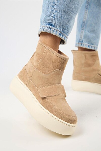 Manijero Ember Kadın Hakiki Deri Çırtlı İçi Kürklü Kum Bot