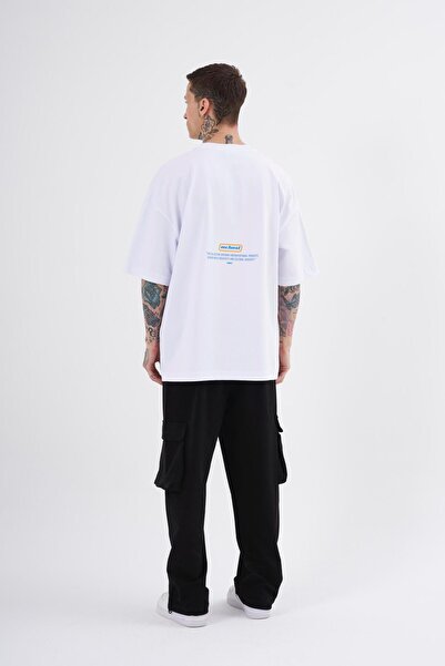 Machinist Λευκό ανδρικό μπλουζάκι με μίνιμαλ στάμπα