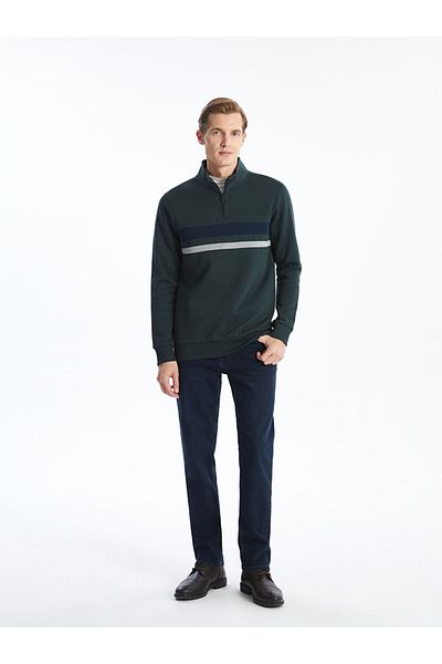 LC Waikiki Stand Collar Long Sleeve Men's Thick Sweatshirt