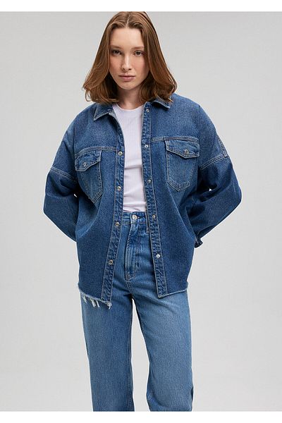 Mavi Cămașă Fiona All Blue întuneric în blugi - Boyfriend Cut122434-82253