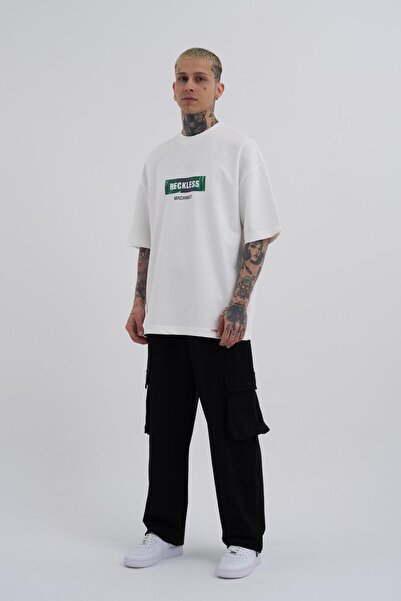 Machinist Ανδρικό μπλουζάκι εκρού με στάμπα Reckless Leaves