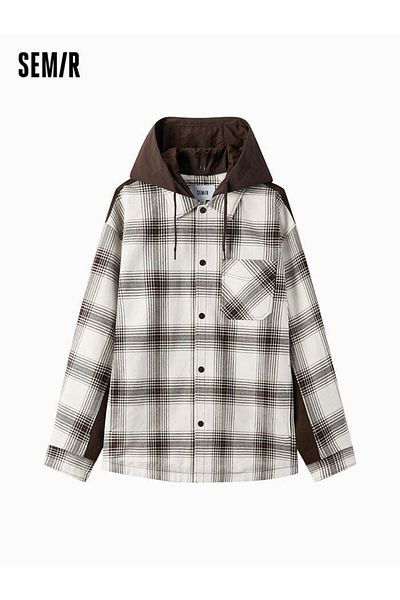 SEMIR Checkered Hoodie Shirt