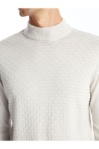 LC Waikiki Ανδρικό πλεκτό πουλόβερ με μακρυμάνικο μισό ζιβάγκο - W40731Z8