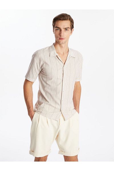 LC Waikiki LCW Regular Fit Short Sleeve Striped Men's Shirt