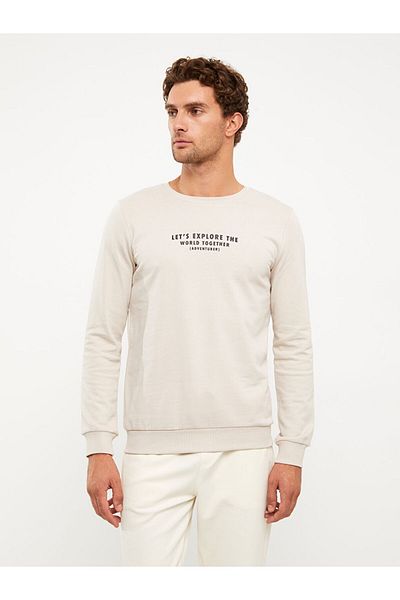 LC Waikiki Ανδρικό φούτερ - Crew Neck, Μακρυμάνικο, εμπριμέ