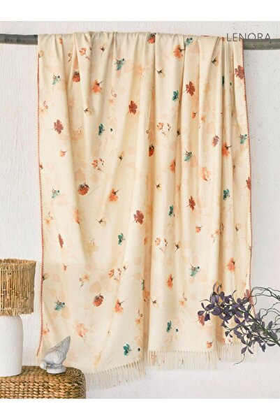 The Club Cotton Lenora - Μονόχρωμη, Πολλαπλών Χρήσεων, Κουβέρτα Boho με κρόσσια