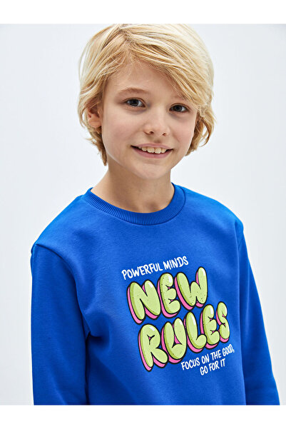 LC Waikiki Μακρυμάνικο φούτερ για αγόρι με στάμπα με λαιμόκοψη