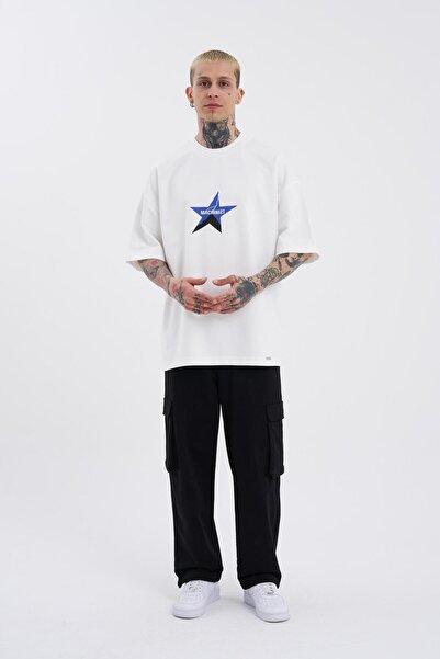 Machinist Dragon Machinist Printed Men's Oversize Ecru T-Shirt