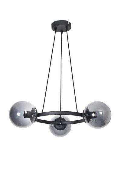 Modavize Owen Modern Design Kitchen Bedroom Hall Living Room Black Color Smoked Glass 3-Piece Chandelier