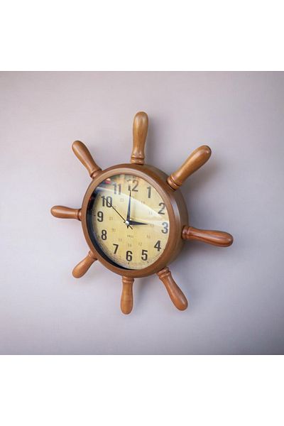 Bahat Walnut Antique Wooden Sailor Sailor Rudder Wall Clock Diameter 36 cm