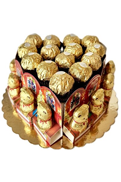 Ferrero Teddy Rocher Kalp Çikolata Hediye Çikolata Sepeti Aranjmanı - Cake Ch...