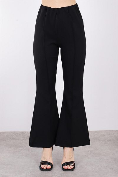 Puane Pantaloni de damă Pantaloni spaniole elastici cu talie înaltă Soul 18114 NEGRI