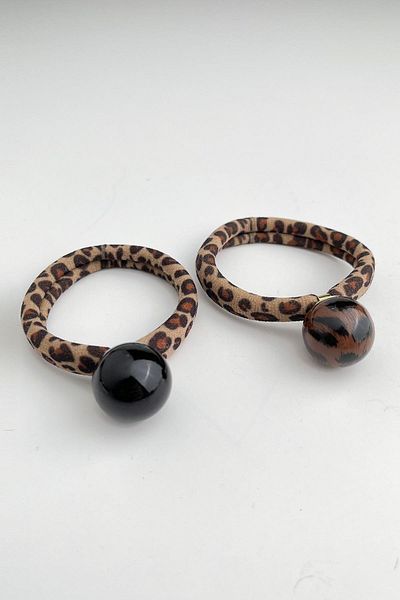 Modex Black & Brown Heel Double Leopard Rubber Buckle