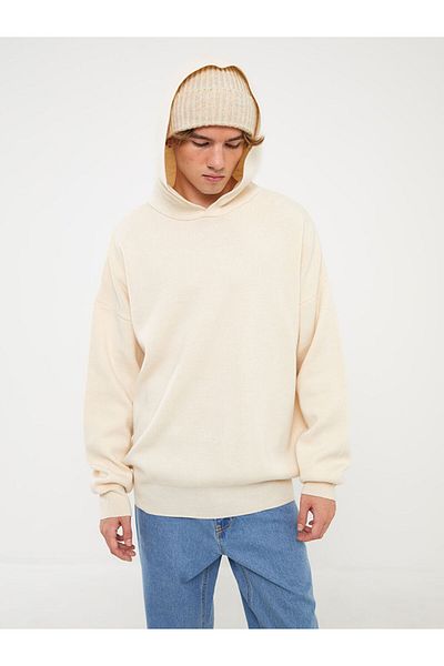 LC Waikiki Strickpullover für Herren – mit Kapuze und langen Ärmeln