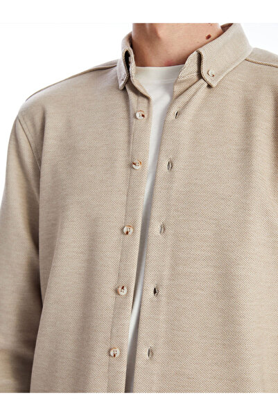 LC Waikiki Ανδρικό μακρυμάνικο πουκάμισο με λεπτή εφαρμογή