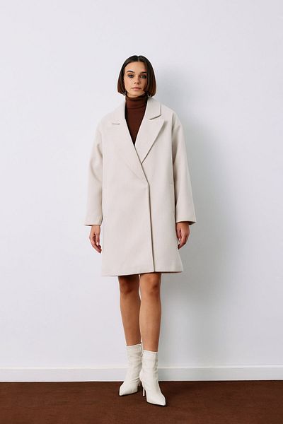 Sateen Palton scurt cu model de culoare piatră