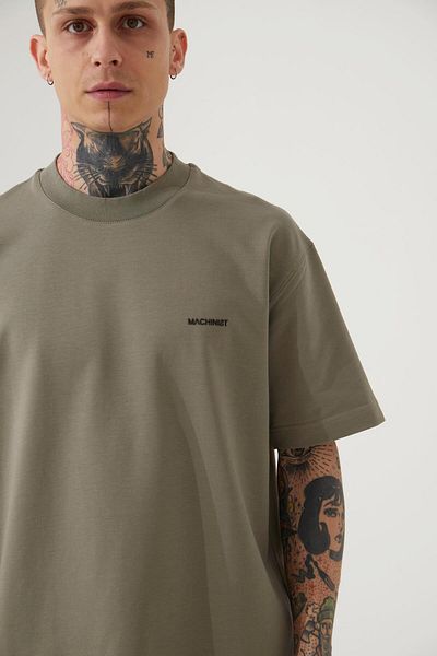 Machinist Ανδρικό μπλουζάκι Basic Relaxed Cotton Khaki